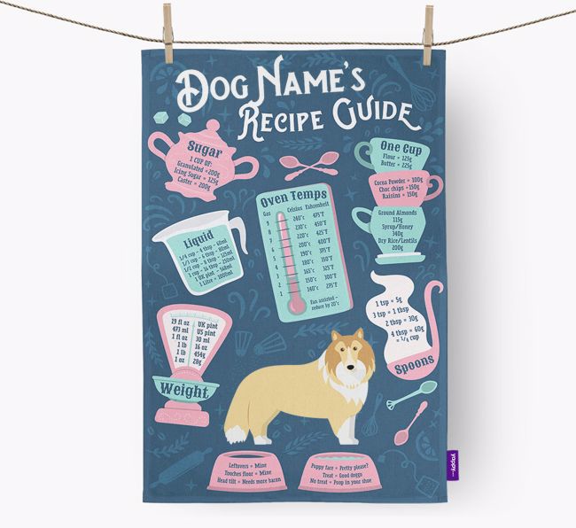 'Recipe Measurements Guide' - Personalized {breedFullName} Tea Towel